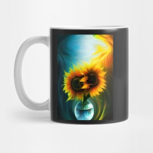 EYECATCHING SUNFLOWERS IN A VASE Mug